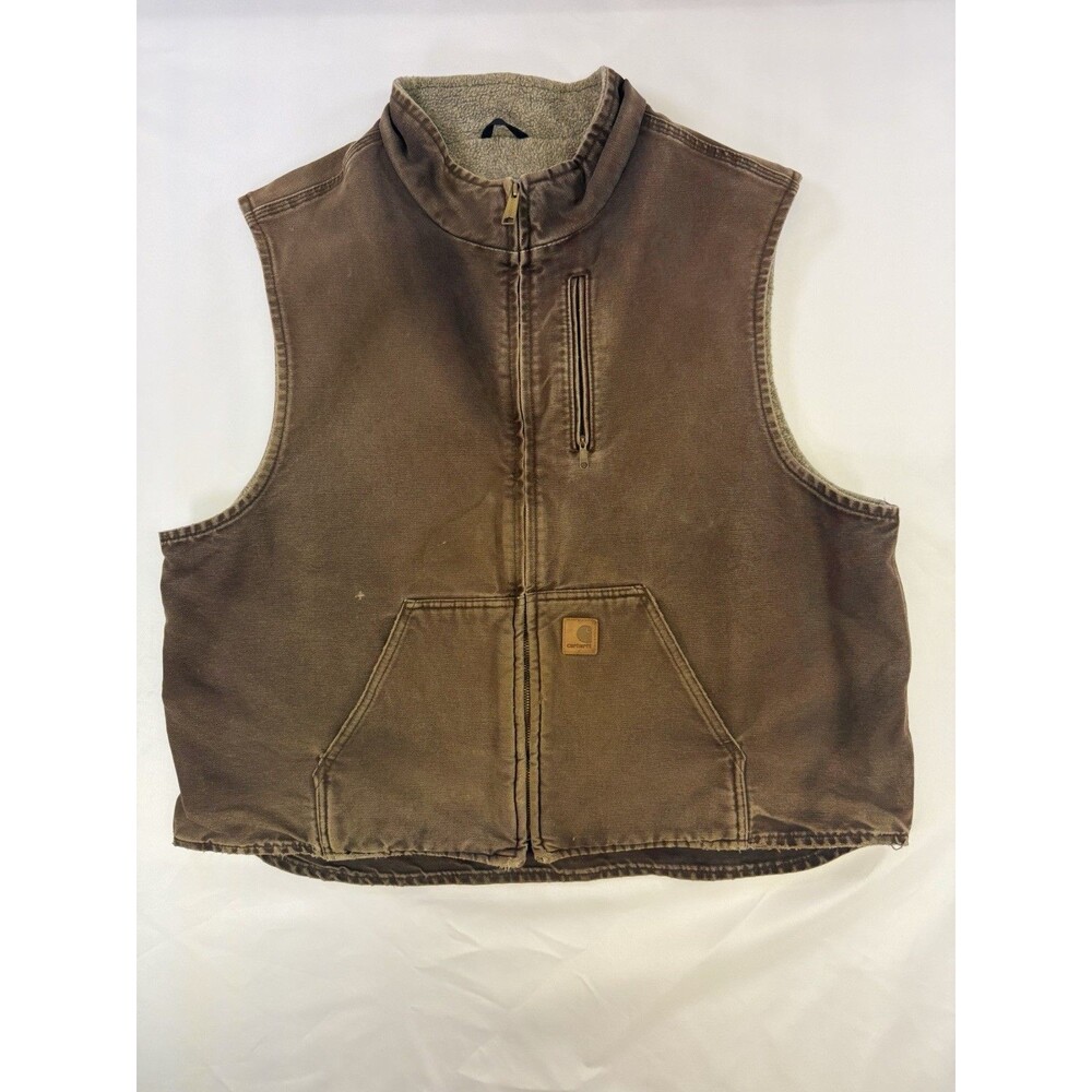 Carhartt Sherpa-Lined Vest Mens Size 2XL Dark Brown V33 DKB